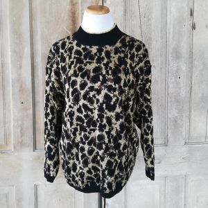 Vintage Metallic Leopard Sweater